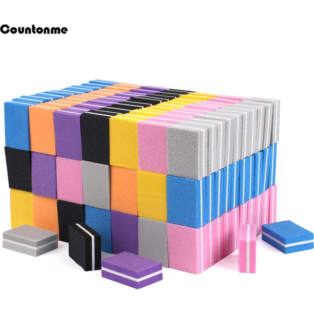 100pcs Mini Nail File 100/180 Disposable Nail Buffer Block Sponge Women Manicure Tool Nail Polish UV Gel Lime a Ongle Wholesale