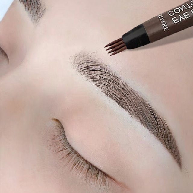 Crayon à sourcils 4 points Maquillajes Para Mujer, liquide imperméable, maquillage longue durée,