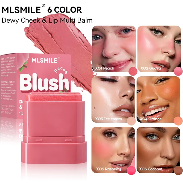 Long Lasting Blush Stick 2in1 Lip Cheek Tint Waterproof Fruity Flavor Highlighter Contouring Makeup Creamy Blend