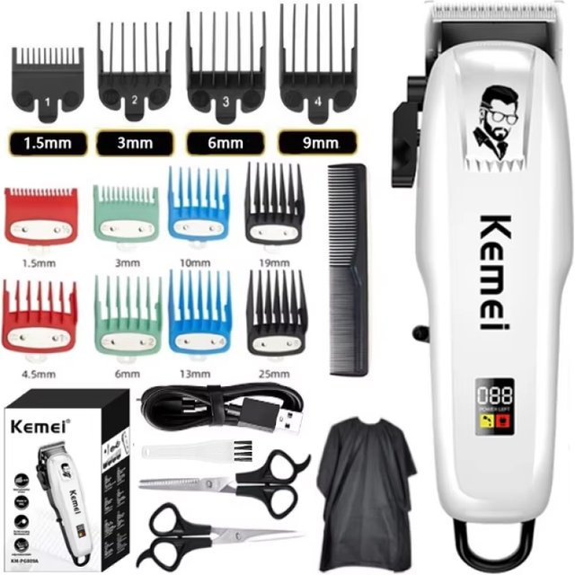 Kemei PG809A Adjustable Powerful Hair Clipper Barber Electric Hair Trimmer for men Professional Cordless Htter with LED Display