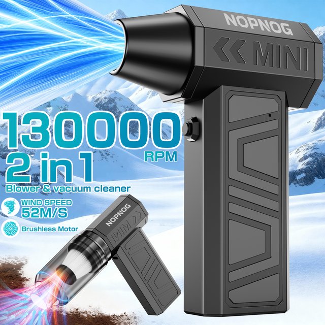 Car Vacuum Cleaner Leaf Blower Turbo Fan Air Duster Electric Dust Collector Hair Dryer Violent Jet Fan Cleaning Tool for RV Truck Trailer SUV Home Outdoors Camping Universal Auto Accessories