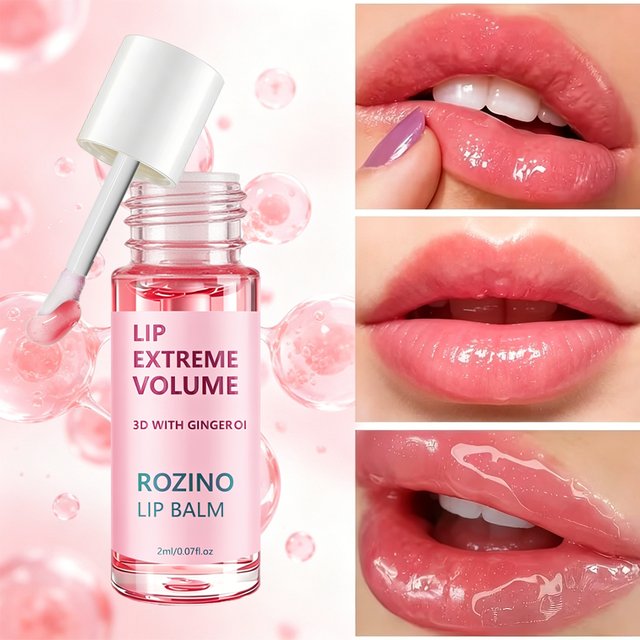 Rozino Chic 3D Ginger-Flavored Lip Balm, with a Lingering Warm Ginger Scent, Rich Texture for Long-Lasting Hydration, a Great Product for Autumn and Winter, Suitable for Daily Lip Care or as a Base