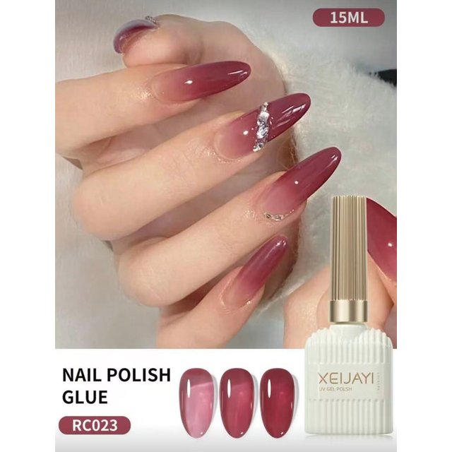 XEIJAYI15ML Wine Red Jelly Gel Nail Polish Soak Off UV LED Semi Permanent Gradient Nail Art Varnish Salon Manicure