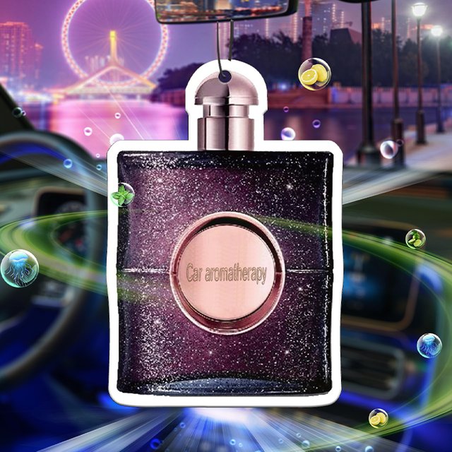 Bouteille de parfum violette en verre, aromathérapie montée sur voiture, parfum de voiture, parfum