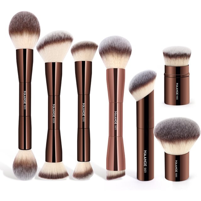MAANGE Makeup Brushes Double Head Foundation Powder Concealer Blusher Bronzer Makeup Brush Soft Fiber Hair Cosmetic Beauty Tools