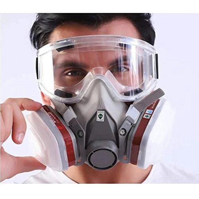 6200 Dust Gas Respirator Half Face Mask 7in116in1 Filter for Painting Spraying Organic Vapor Chemical Gas Work Safety