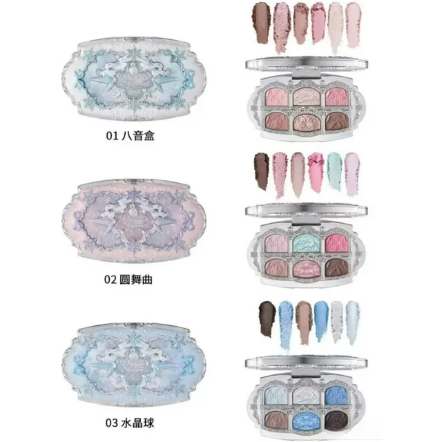 Flower Knows Snow Ballet Collection 6Colors Satin Eyeshdow Palette Sparkling Pearl Smooth Texture for Eye Makeup