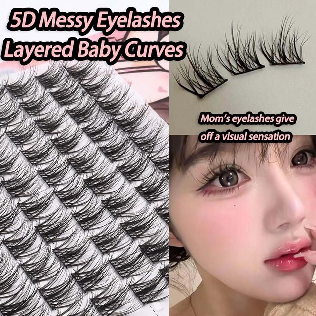 100 Clusters of DIY 5D Fluffy Eyelashes Makeup Eyelash Extension Natural Eyelash Bundle Personal Eyelash Grafting Tool