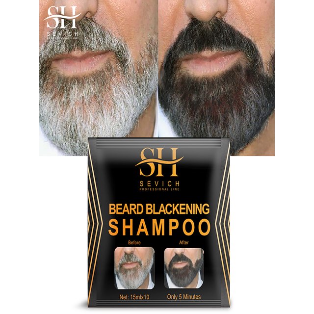 1/10PCS Natural Hair Dye Black Beard Shampoo Plant-Based Natural Long Lasting Permanent Beard Color Shampoo Men's Fashion Tool