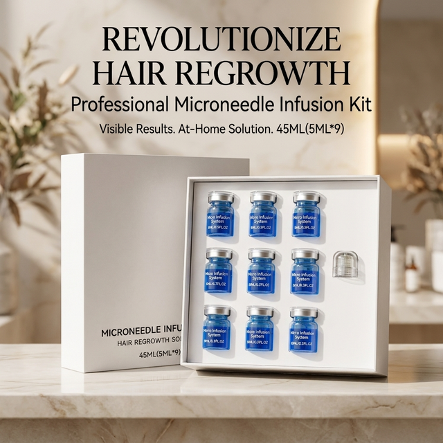Kit de repousse des cheveux par micro-aiguilles, solution nourrissante pour le cuir chevelu, sérum pour la santé des cheveux, kit de soin du cuir chevelu à utiliser avec une tête d'aiguille