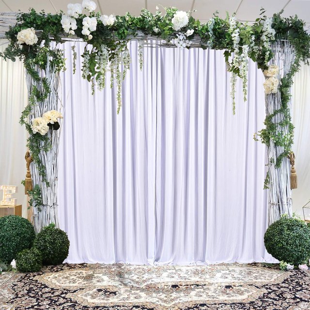 Rideaux de toile de fond en soie de glace blanche, mariage, photographie d'anniversaire, rideaux de scène, mascarade, 2 m, 3 M, 6 m