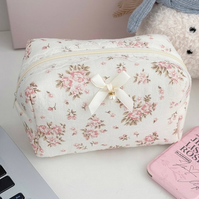 Blumen-Make-up-Beutel, Spitze, Lippenstift-Etui, Organisieren von Mini-Beuteln, Damen-Geldbörse, kleine Kinder-Kosmetiktasche, Kosmetiktasche für Frauen