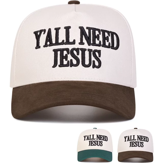 Unisex Y'ALL NEED JESUS Letter Embroidery Baseball Caps Spring Autumn Outdoor Adjustable Casual Hats Sunscreen Hat Sports Cap