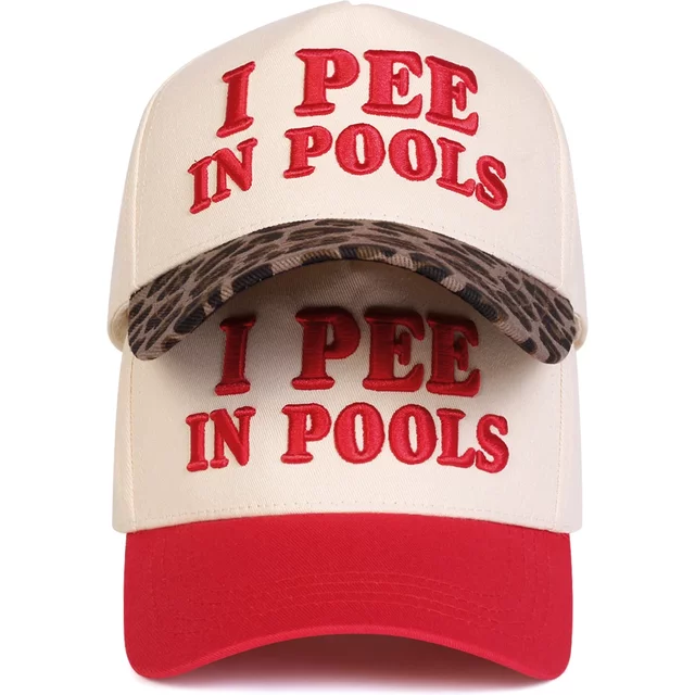 Unisex I PEE IN POOLS Letter Embroidery Baseball Caps Spring and Autumn Outdoor Adjustable Casual Hats Sunscreen Hat Sports Cap