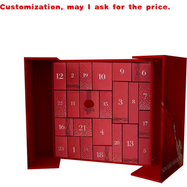Boîte de luxe personnalisée avec impression numérique en aluminium, calendrier de l'avent, parfum, chocolat, bonbons, Gi