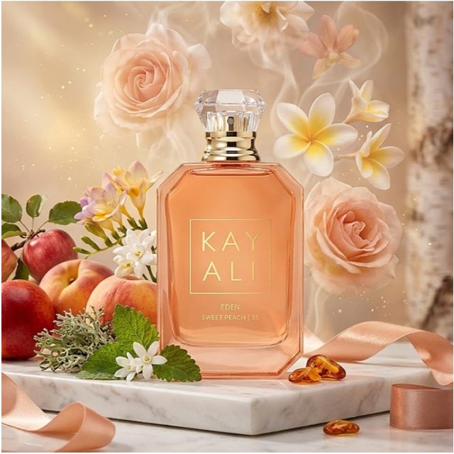 KAYALI Eden Sweet Peach Perfume 100ml Eau Parfum Long Lasting Fruity Floral Sweet Vanilla Musk Praline Elegant Women Fragrance