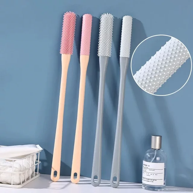 Long Handle Foot Brush Soft Bristles Cleaning Toe Gaps Dead Skin Removal Shower Bath Tool Elderly Foot Care Essential Foot Washi