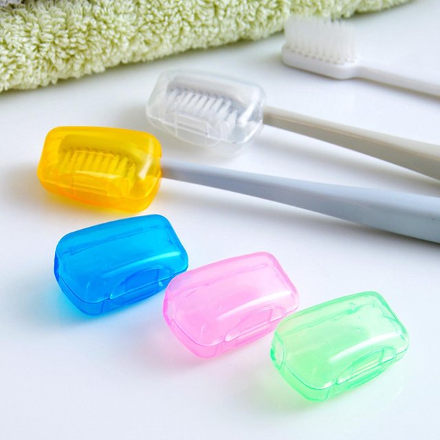 5pcs Portable Toothbrush Head Protector Hygienic Dust-Proof Ventilation Cover Travelwash up toothbrush box Case for Travel daily