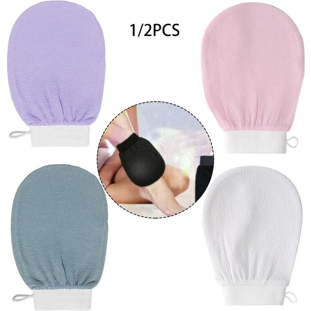 1/2 Pcs Scrub Exfoliating Gloves Back Scrub Dead Skin Facial Massage Gloves Body Cleaning Scrub Mitt Rub Dead Skin Gloves