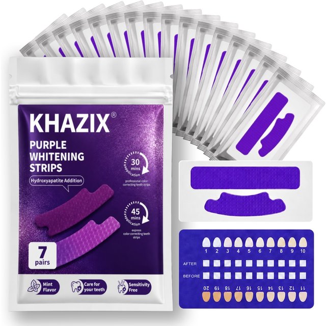 1/7 Pairs Teeth Whitening Strips for Whiter-Looking Smile, Flexible Tooth Strips Easy to Apply for Daily Cosmetic Care