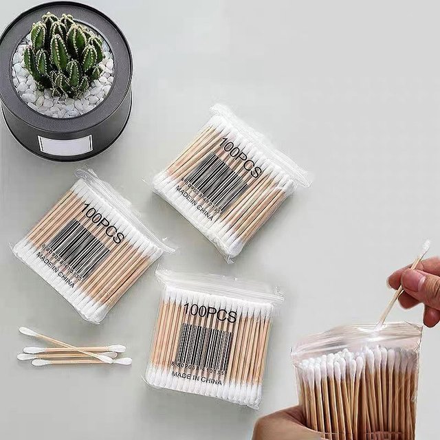 100/500/1000Pcs Cotton Swabs Ear Cleaning Makeup Tools Cleaning Sticks Makeup Cotton Buds Tip Disposable Per Pack Double-ended