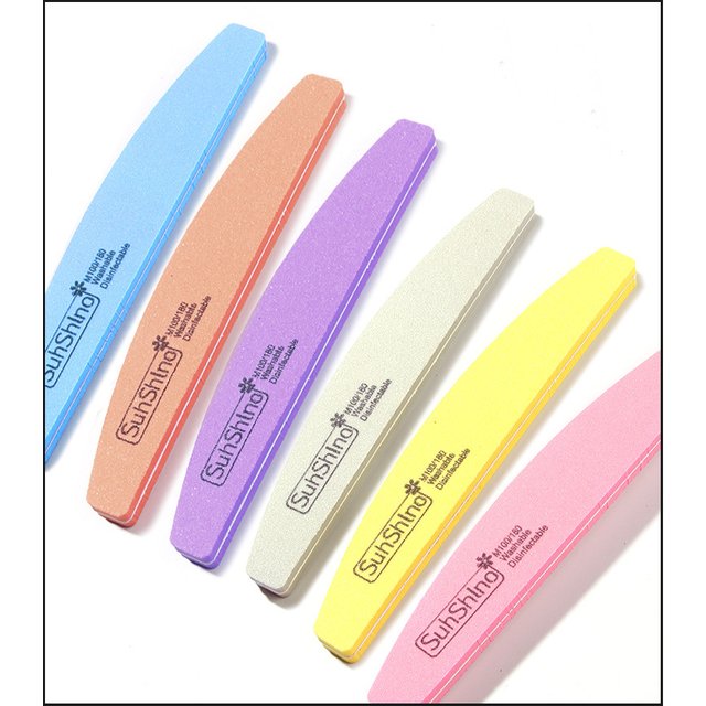 10pcs Double-sided Nail File Blocks Colorful Sponge Nail Polish Buffing Sanding Buffer Strips Polishing Pedicure Manicure Tools