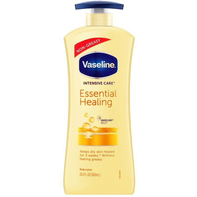 Vaseline Intensive Care Essential Healing Body Lotion 600ml Non-Greasy with Pure Oat Extract & Vaseline Jelly