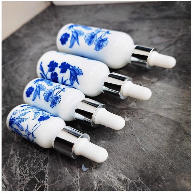 1pc Dropper Bottle Ceramics Essential Oil Aromatherapy Oil Bottles Dispensers Containers Cosmetic Liquid Bottles Perfume Bottle
