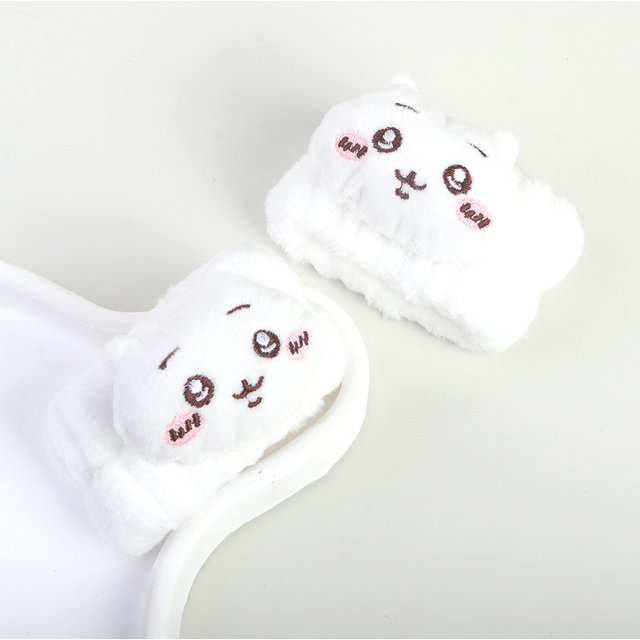 Kawaii Ckw Wristband Set Cute Hachiware Usagi Plush Wrist Bands Super Absorbent for Washing Face Makeup Sports & Daily Use