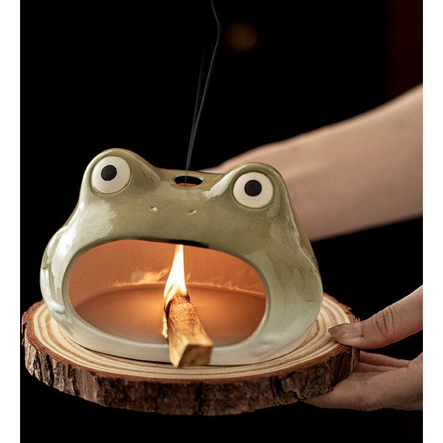 Petite grenouille porte-encens fumée cascade brûleurs d'encens aromathérapie bougies aromatiques parfumées encensoir cafés artisanat cadeau