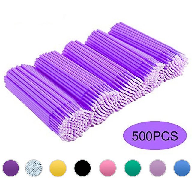 500 - Piece Lot of Eyelash Extension Cleaning Swabs - Ideal for Lash Lift Glue Removal, Microblade Makeup & Micro Brush