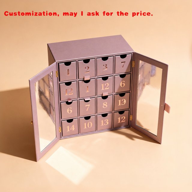 custom.Calendrier De L'Custom Printed Paper Fashion Cosmetic Nail Polish Jewelry Eyelash 24 Days Advent Calendar Box