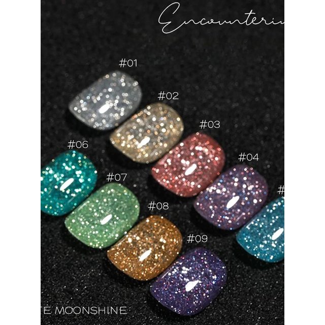 MIANEL 12ML Flashing Diamond Gel Nail Polish 2025 New Reflective Bright Laser Nail Polish Green Nails Christmas Nails Red Nails