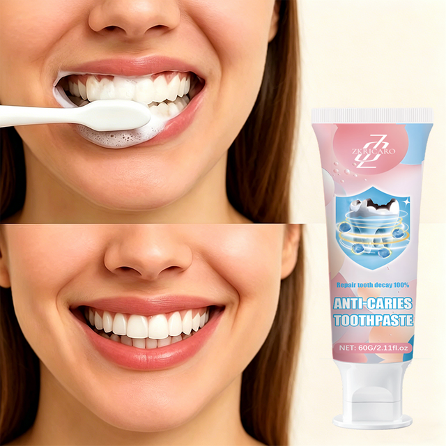 Anti-Caries Toothpaste Restores White Teeth. Protects Gums. Deep Cleans. Brightens Smile. 60g Fresh Mint.