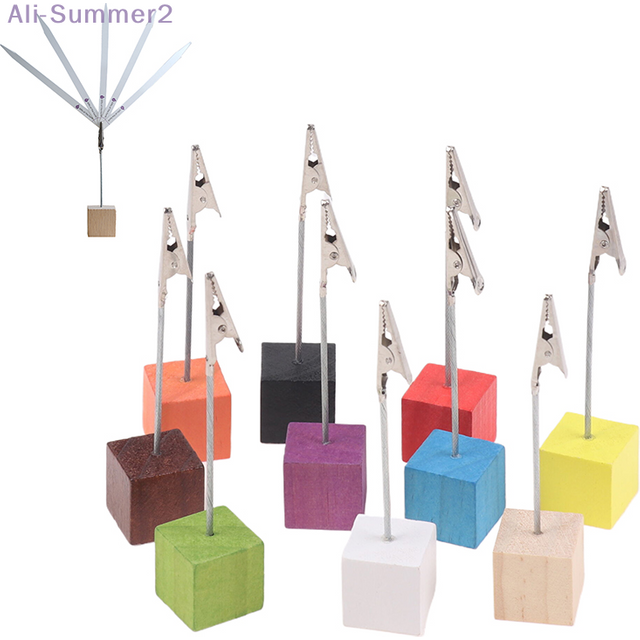 Portable Wooden Place Card Holder Clips For Perfume Essential Oils Test Tester Paper Strip Aromatherapy Paper Desktop Holder