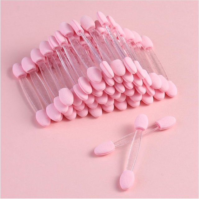 50pcs Set Chrome Applicator for Nails Dual-Sided Eyeshadow Sponge Applicator Women Makeup Brushes Chrome Glitter Pen Applicator