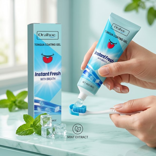Tongue Cleansing Gel Remove Tongue Coating Reducing Bad Breath Inhibit Oral Bacteria Soothing Mouth Oral Care Tongue Scraper Set