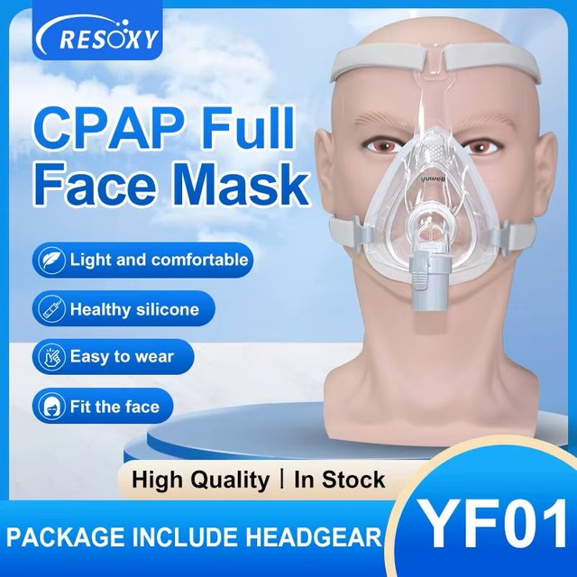 CPAP Mask Full Face Mask with Headgear Frame Mask for CPAP/Auto CPAP BIPAP for Sleep Anti-Snoring Apnea People