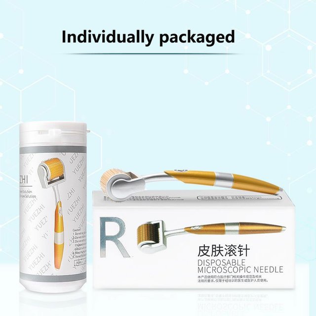 192 Titanium Needles for Facial Body Hair Growth Professional Derma Roller for Skin Beard Skin Care Tool Needle Micro Face Roll