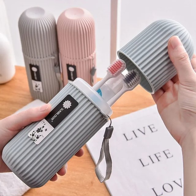 Travel Toothbrush Case with Toothpaste Holder for Camping Outdoor and Home Storage