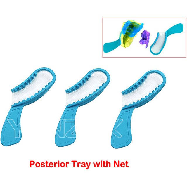 36Pcs/bag Dental Bite Impression Trays with Net For Posterior Teeth Disposable Plastic Bite Trays Oral Care Tools