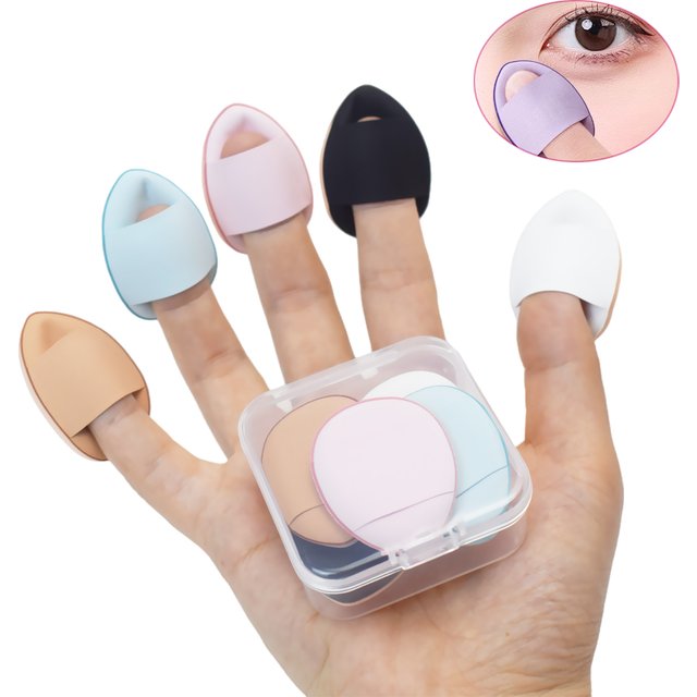5/10Pcs Mini Finger Puff Foundation Small Air Cushion Powder Sponge Face Concealer BB Cream Cosmetic Applicator Makeup Tools