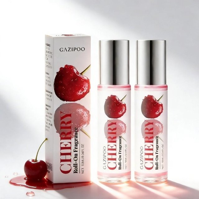 10ML Cherry Skincare Pheromone Oil - Roll-On Subtle Essential Fragrance Oil, Sweet Cherry Body Oil for men and Women, Dating Tra