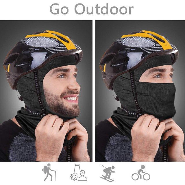 Masque facial de cyclisme d'hiver, polaire épaisse et chaude, cagoule de ski pour moto, couverture thermique Anti-froid, masque d'équitation élastique