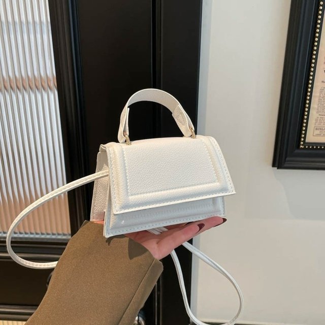Vintage Versatile Shoulder Crossbody Bag PU Leather Solid Color Small Square Bag Mini Size Lipstick Pouch for women