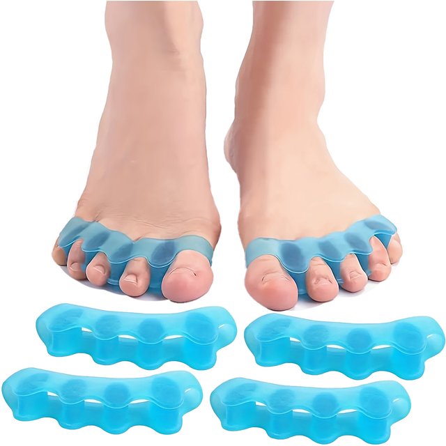 2pair Toe Separator Correct Foot and Bunion Pain Thumb Divider Silicone Toe Straightener for Overlapping Toes Foot Care Tools