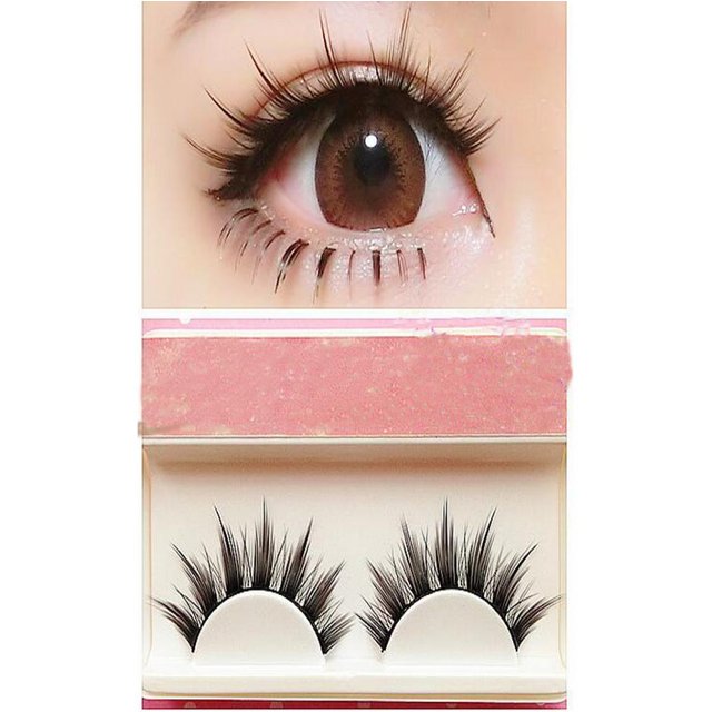 Natural Long Cosplay Makeup Cross Strip False Eyelashes Black Eye Lashes 1pair