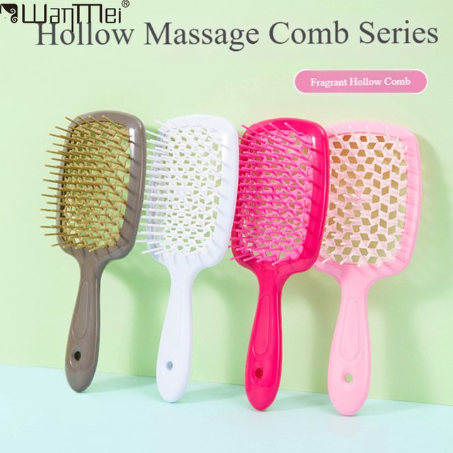 1PCS Massage Anti-static Fragrance Hollow Out Wet Comb Curly Air Cushion Tangled Hair Hair Brush Hair Barber Salon Styling Tool