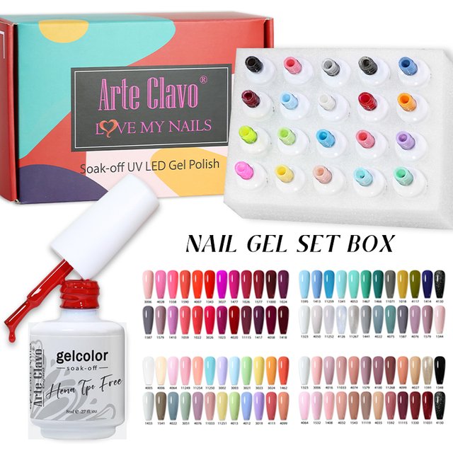 24pcs 8ml Gel Nail Polish Set Sparkling Glitter Semi Permanent Soak Off UV LED Gel Varnish Manicure With Box DIY Nail Supplies