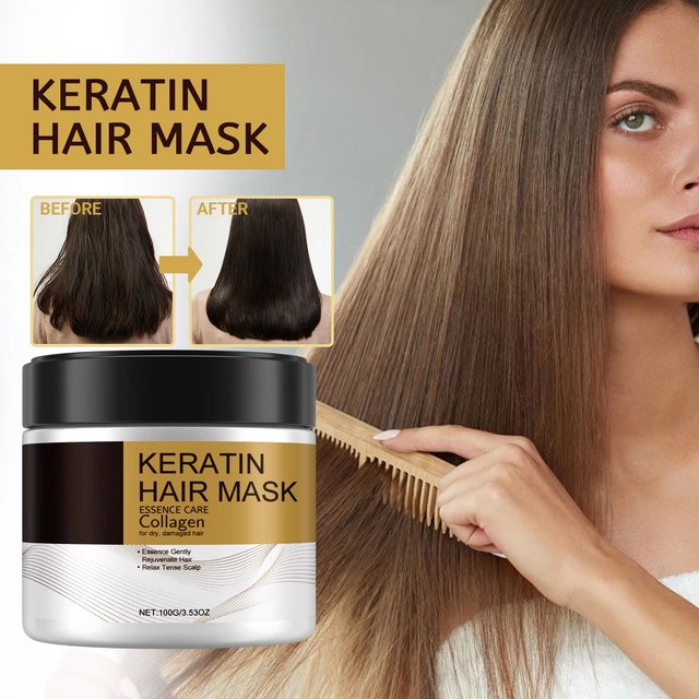 Keratin Care Hair Mask Deep Nourishing Moisturizing Repair Dry Frizz Damaged Conditioner Smoothing Hair Long-Lasting Shine Care
